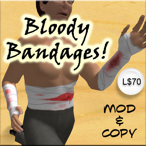 Badgerkun-Bandages-(bloody) Bloody bandages for Second Life