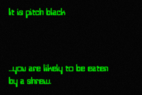 It is pitch black... you are likely to be eaten by a shrew