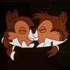 Chip and Dale kissing in Two Chips And A Miss